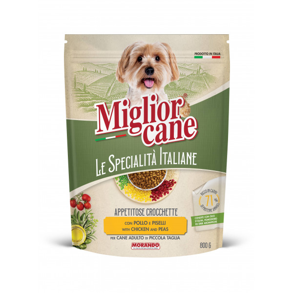 Briketi Miocane Specialita' Italiane Adult Mini, Piščanec in grah, Morando, 800g