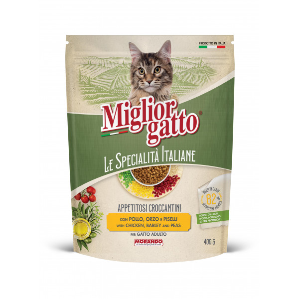 Briketi Miogatto Specialita' Italiane Adult , Piščanec, oves in grah, Morando, 400g