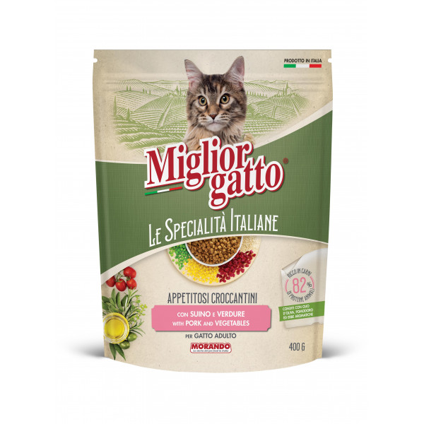 Briketi Miogatto Specialita' Italiane Adult , Svinjina in zelenjava, Morando, 400g