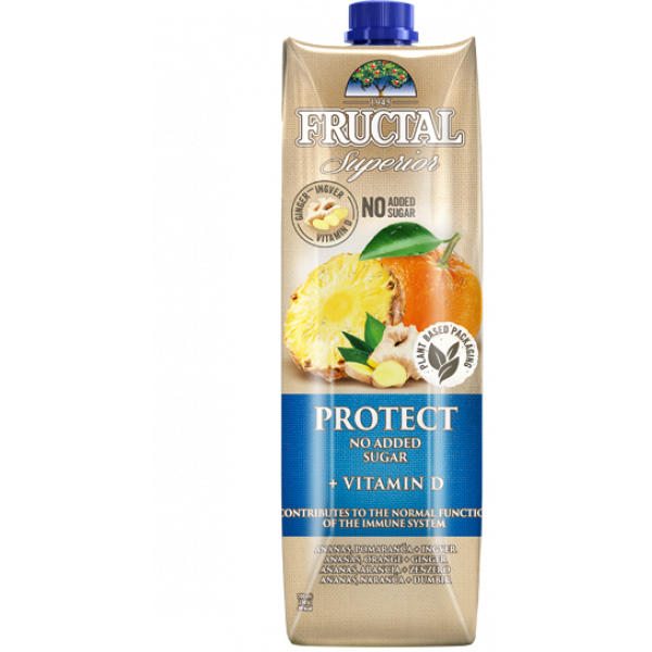 Napitek Protect Ananas in pomaranča + Vitamin D, Fructal, 1 l 