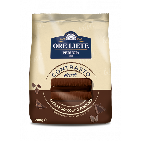 Piškoti Contrasto s kakavom in temno čokolado, Ore Liete, 200g