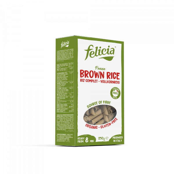 Bio Penne iz polnozrnatega rjavega riža, Felicia, 250 g