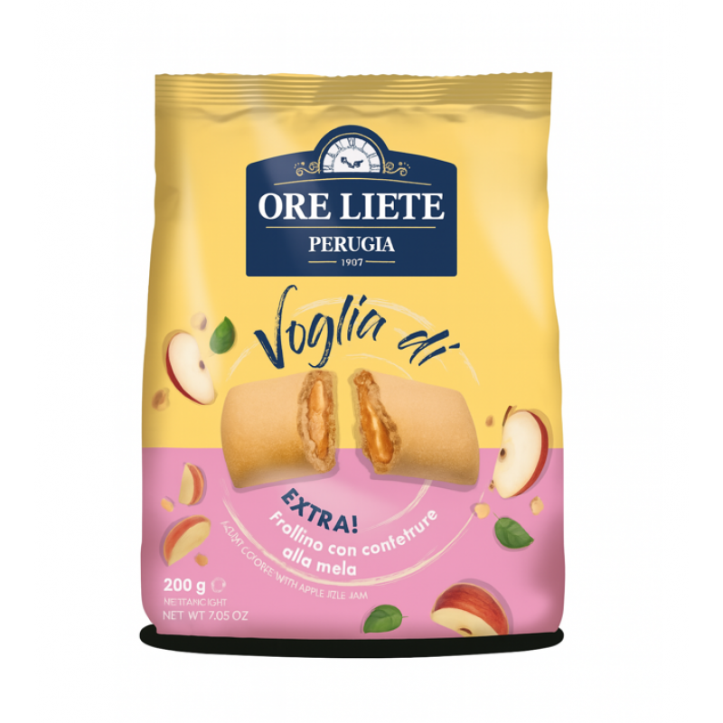 Frolino Voglia di, piškoti z jabolčnim polnilom, Ore Liete, 200g Frolino Voglia di, piškoti z jabolčnim polnilom, Ore Liete, 200g
