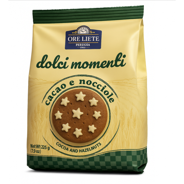 Piškoti dolci momenti s kakavom in lešniki, Ore Liete, 225g