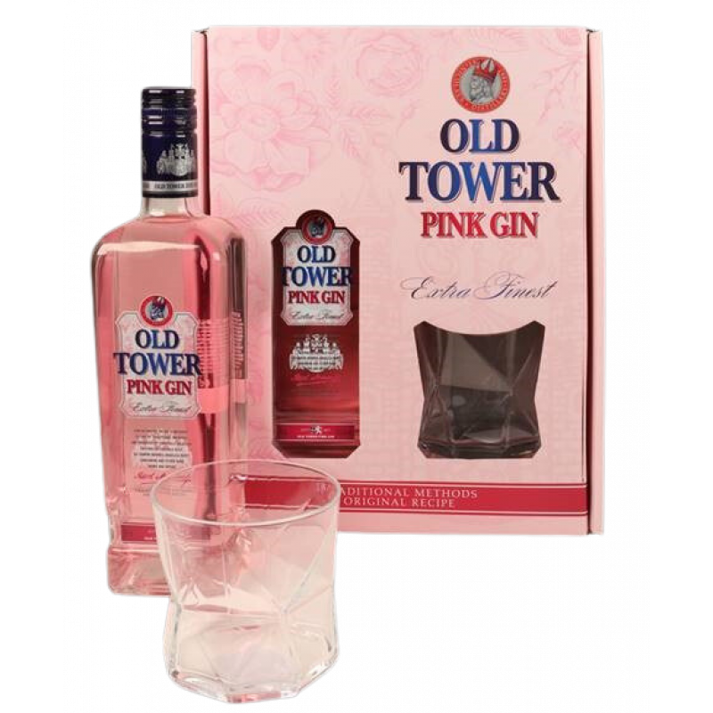 Gin OLD TOWER, Pink Gin Darilni set, St. Nicolaus, 700 ml