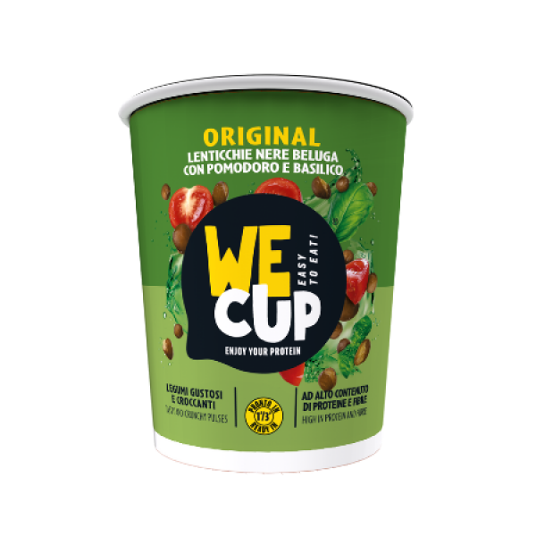 Črna beluga leča s paradižnikom in baziliko Original, WeCup, 60 g