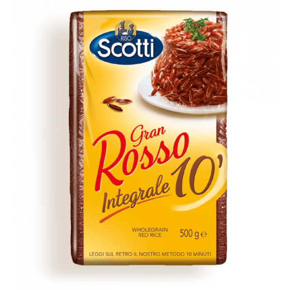 Dolgozrnati rdeči integralni riž, Gran Rosso , Riso Scotti, 500 g