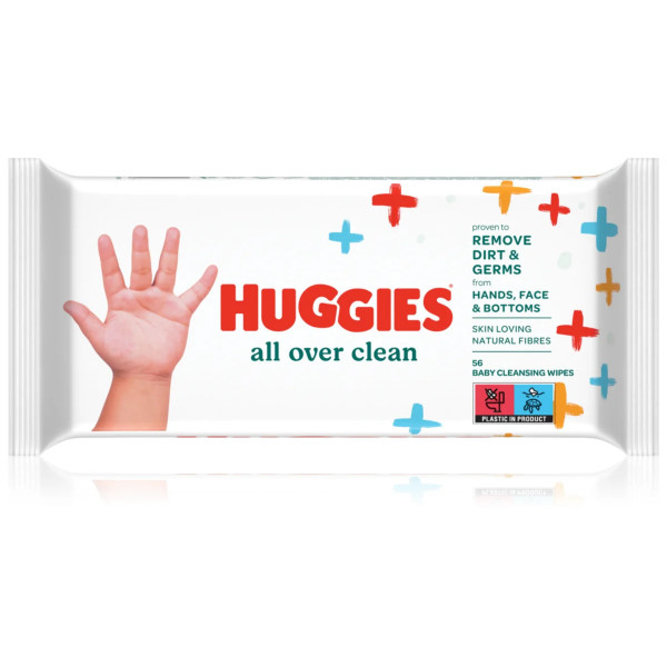 Mokri robčki all over clean, 56 KOS, Huggies