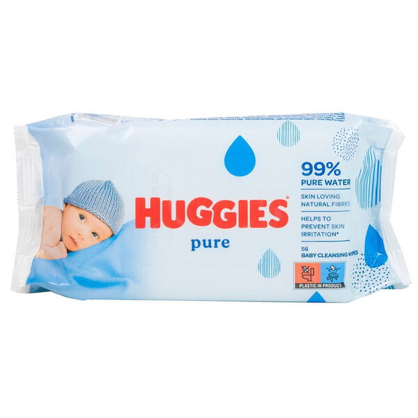 Mokri robčki pure, 56 KOS, Huggies