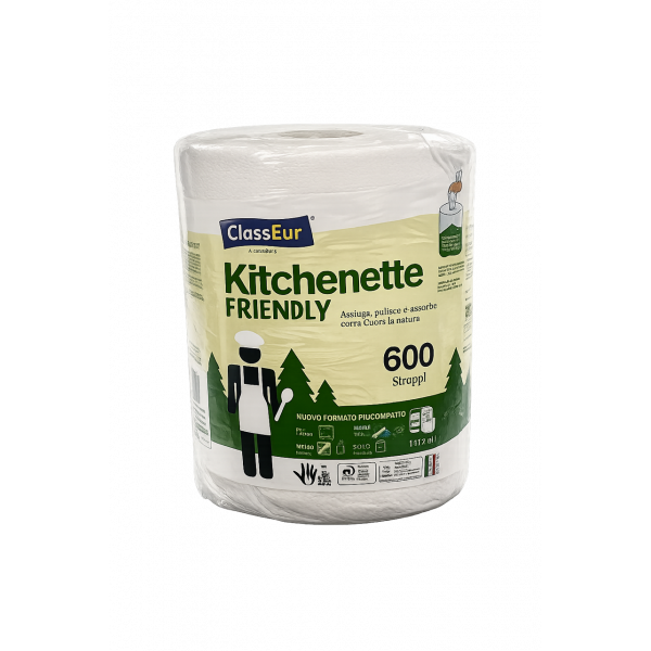 Papirnata brisača za kuhinjo, 600 lističev, Kitchenette Friendly
