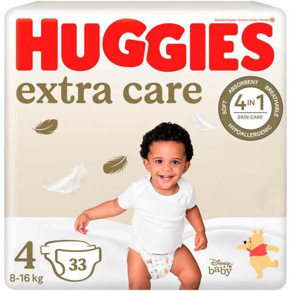 Extra care jumbo pack, 33 KOS, ŠT.4, Huggies