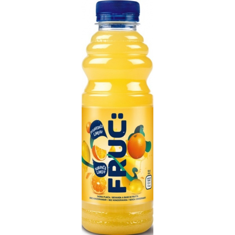 Pijača Fruc, pomaranča-limona, Fructal, 0.5 l