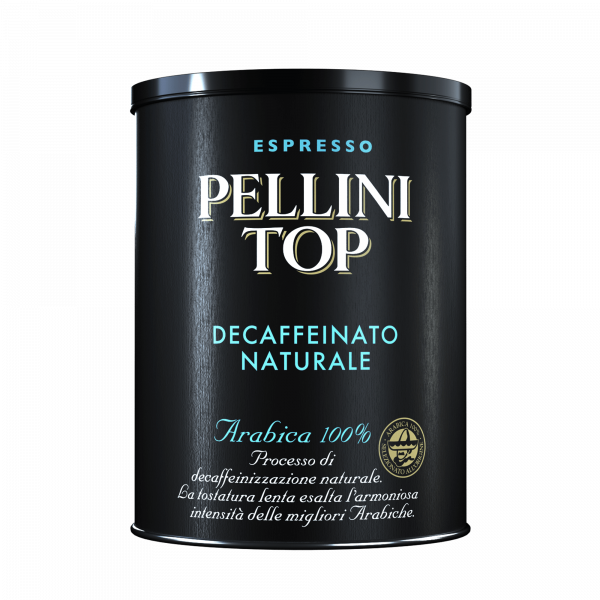 Mleta kava v pločevinki, Pellini Top, Natural brezkofeinska, 250 g  